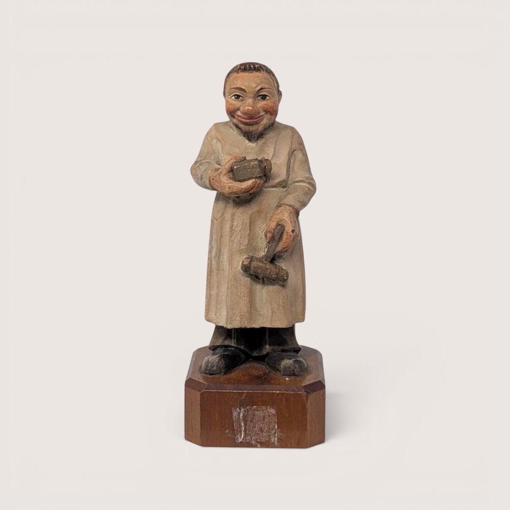 1950s Anri Toriart Wooden Apothecary  Italian Folk Art Figurine